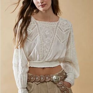 Free People Lucky Me Lace Top